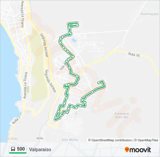 500 Bus Line Map