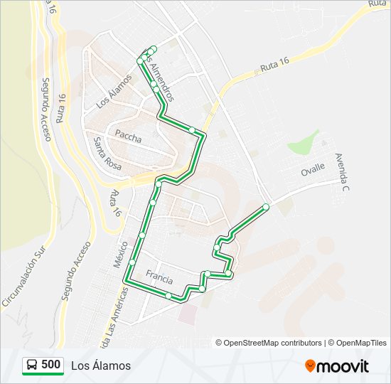 500 bus Line Map