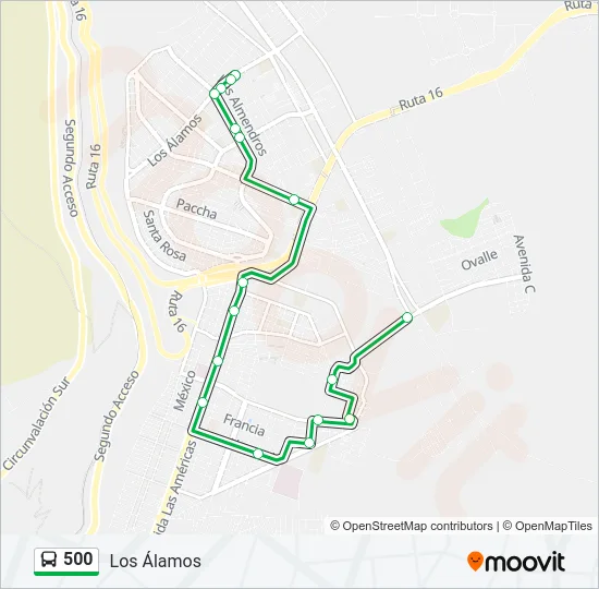 500 Bus Line Map