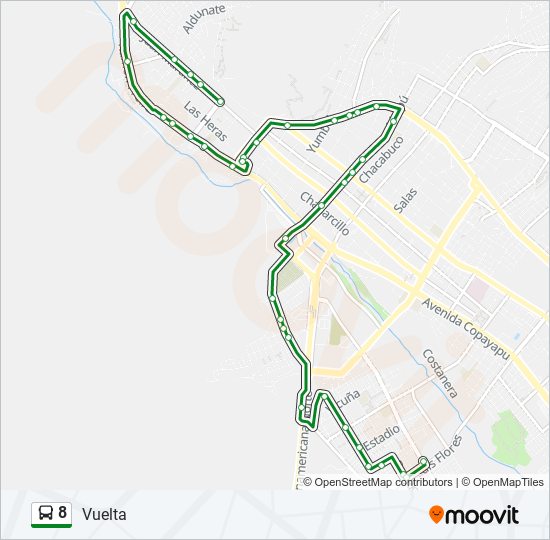 Mapa de 8 de autobús