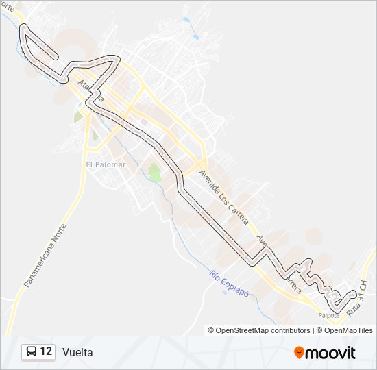 Mapa de 12 de autobús