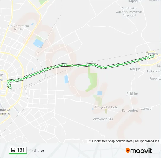 131 Bus Line Map