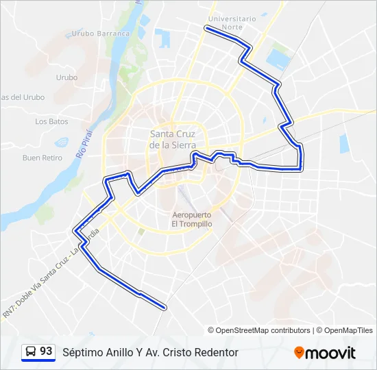 93 Bus Line Map