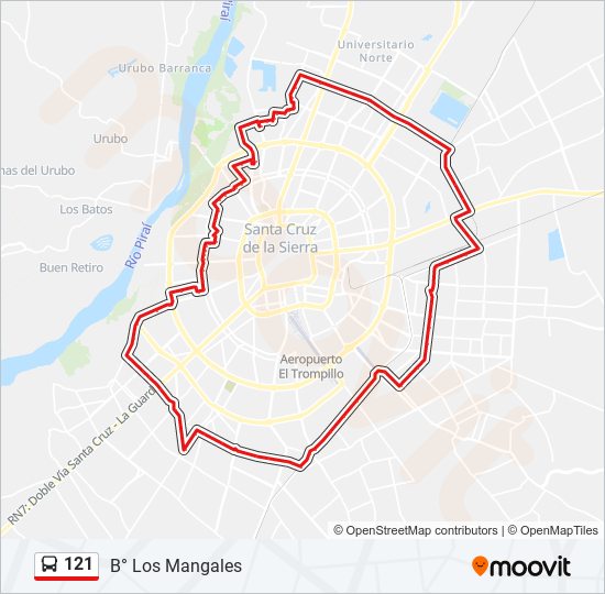 Mapa de 121 de autobús