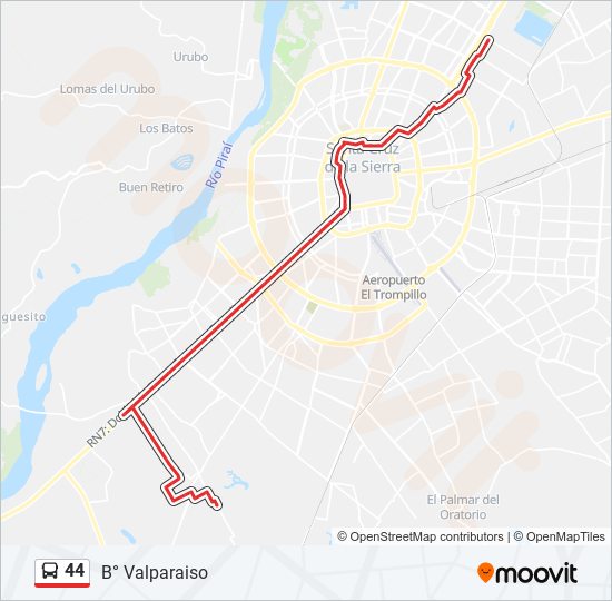 44 bus Line Map