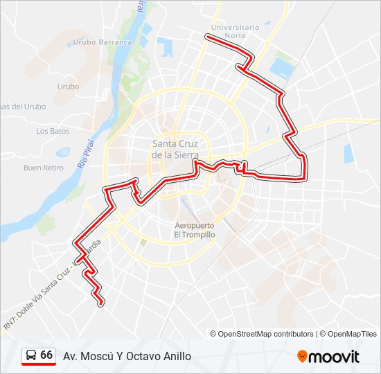 Mapa de 66 de autobús