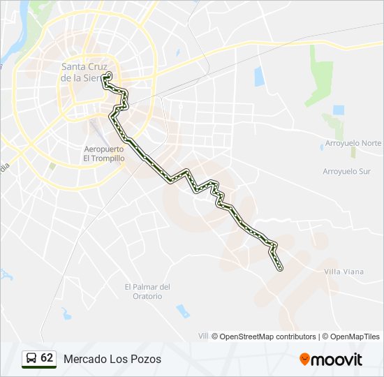 62 bus Line Map