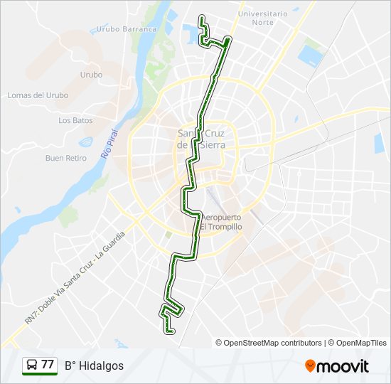 Mapa de 77 de autobús