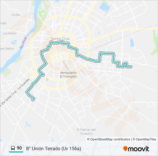 Mapa de 90 de autobús