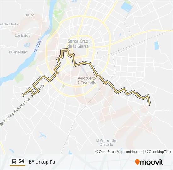54 Bus Line Map