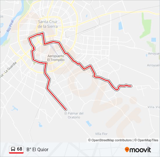 Mapa de 68 de autobús