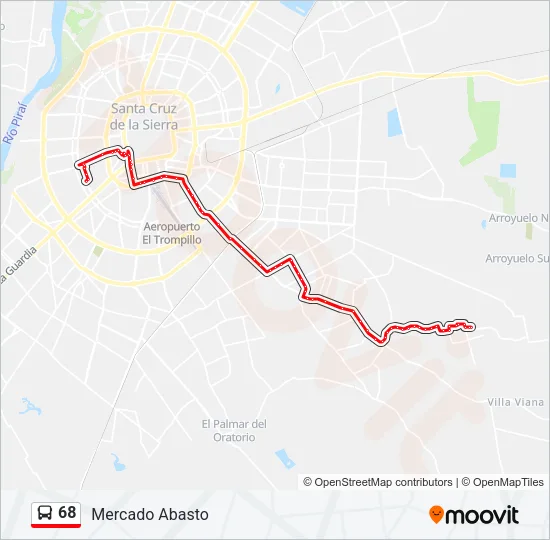 68 Bus Line Map