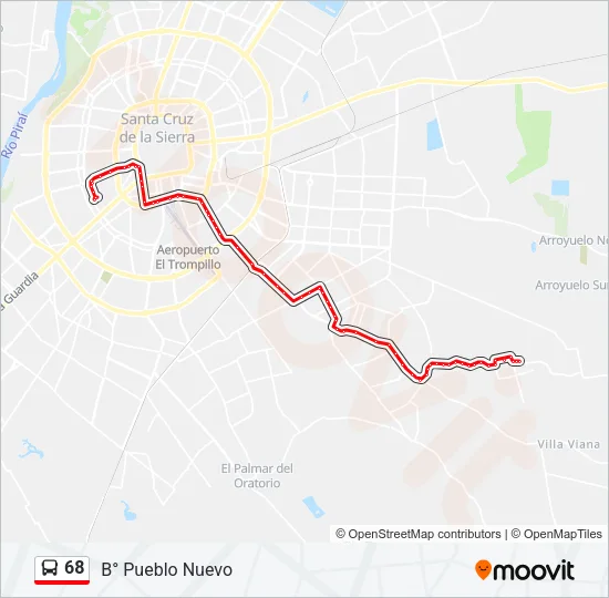 68 Bus Line Map