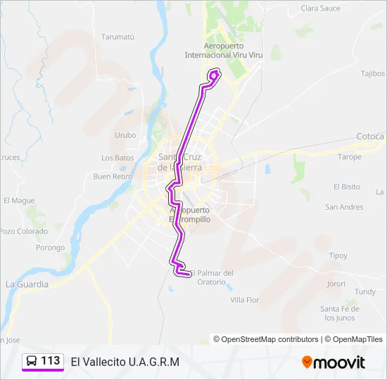113 Bus Line Map