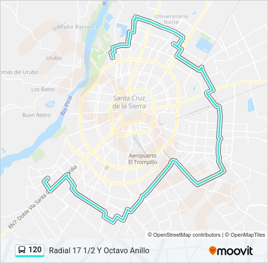 Mapa de 120 de autobús
