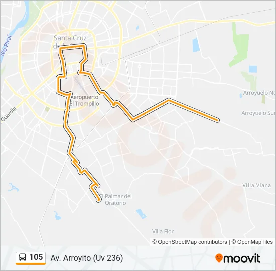 105 Bus Line Map