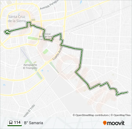 114 Bus Line Map