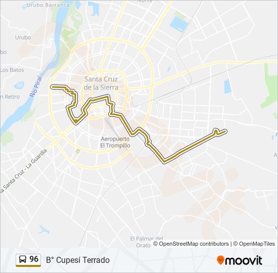 Mapa de 96 de autobús