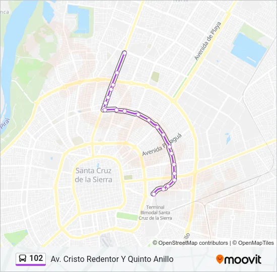 102 Bus Line Map