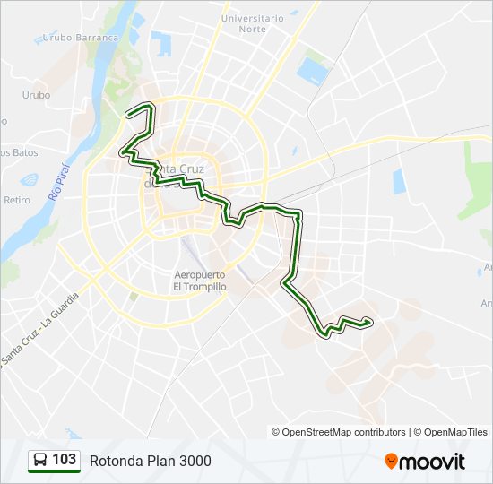 Mapa de 103 de autobús