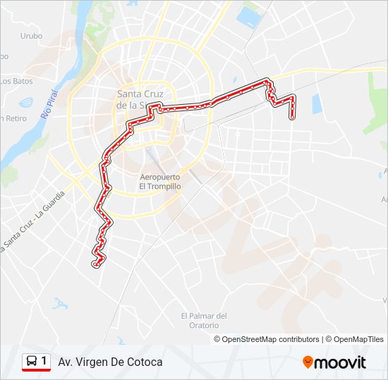 Mapa de 1 de autobús