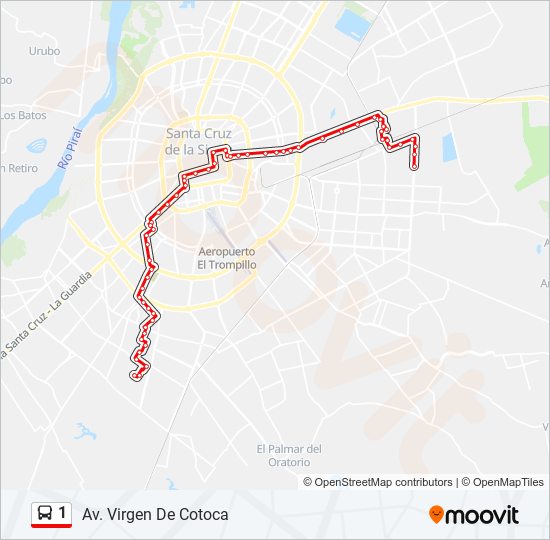 Mapa de 1 de autobús