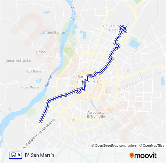 5 Bus Line Map