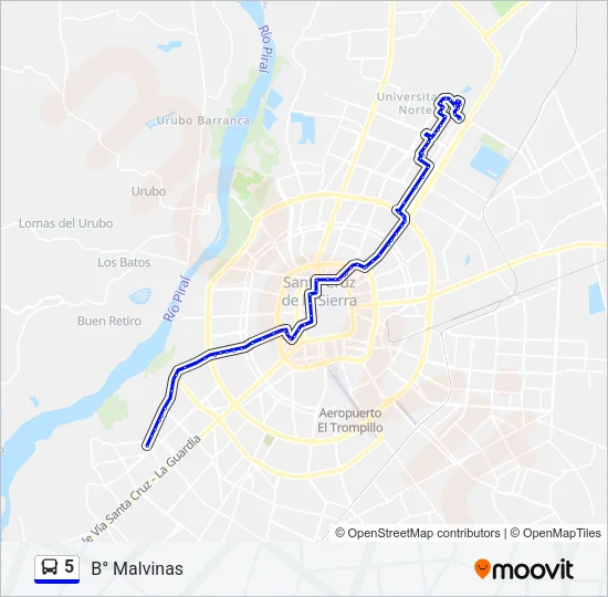 5 Bus Line Map