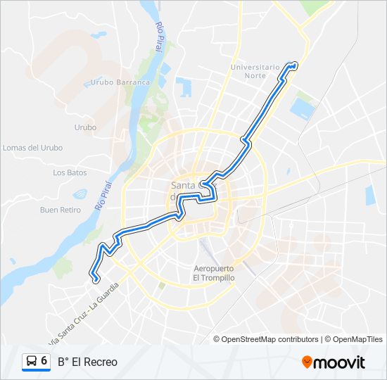 Mapa de 6 de autobús