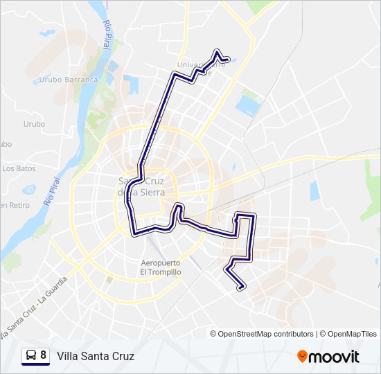 Mapa de 8 de autobús