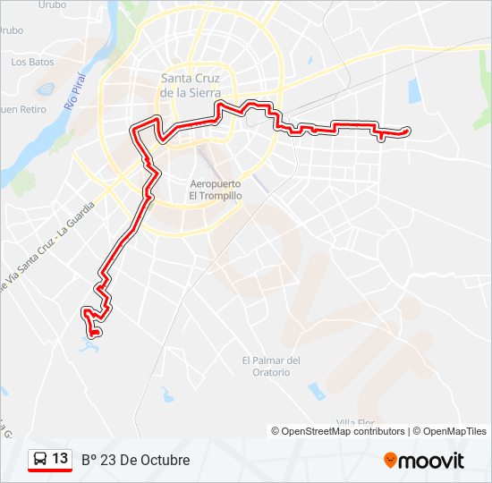 Mapa de 13 de autobús