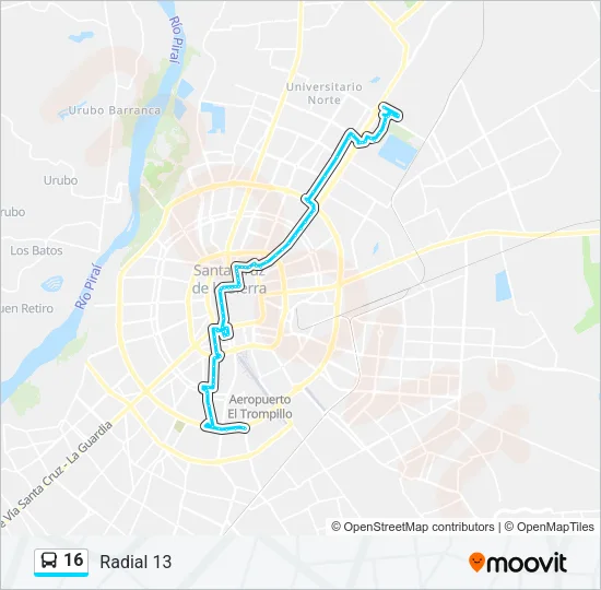 16 Bus Line Map
