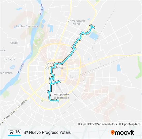 16 Bus Line Map