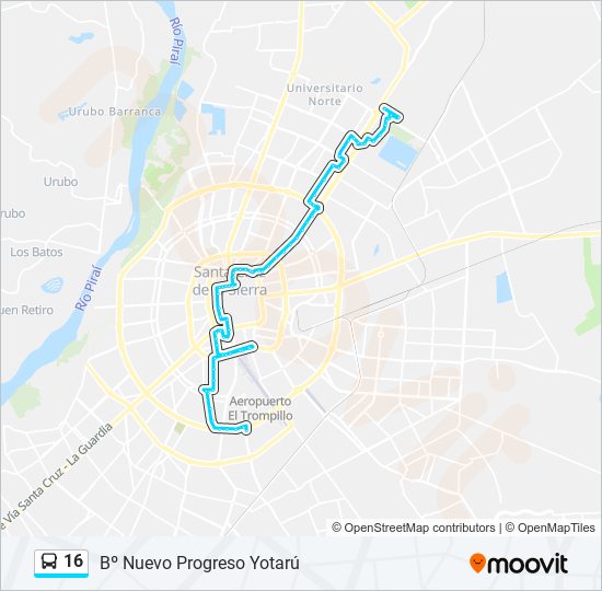 16 bus Line Map