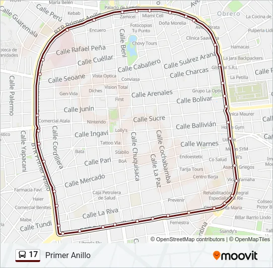 17 Bus Line Map