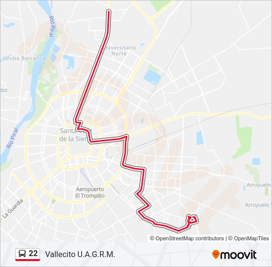 Mapa de 22 de autobús