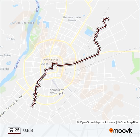 Mapa de 25 de autobús