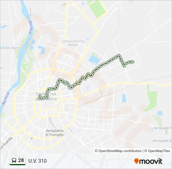 28 Bus Line Map