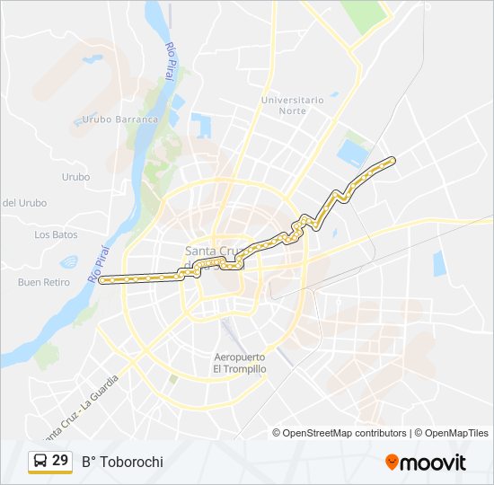 29 bus Line Map