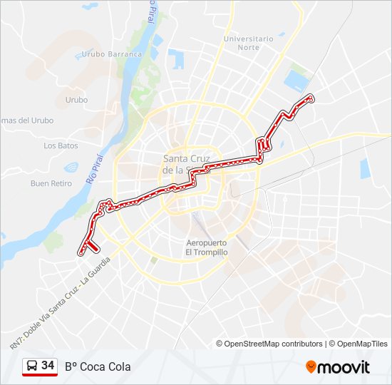 Mapa de 34 de autobús