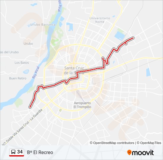 Mapa de 34 de autobús