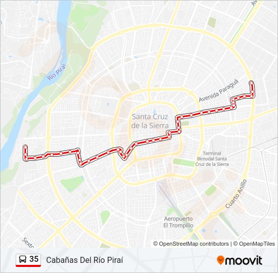 Mapa de 35 de autobús