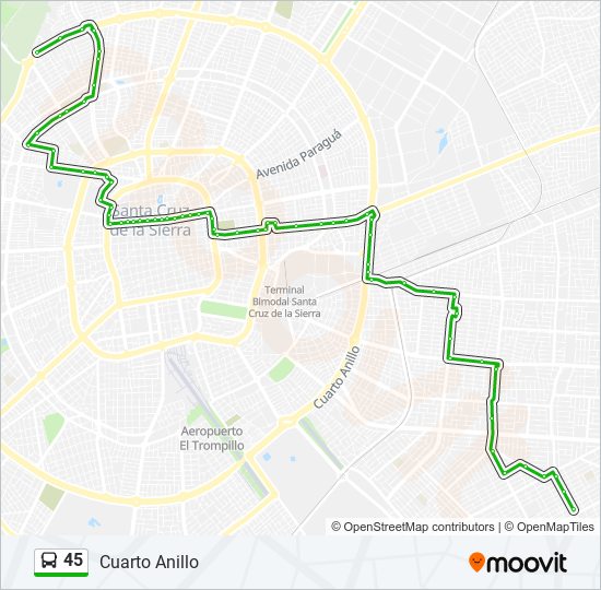 45 bus Line Map