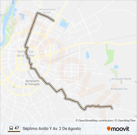 Mapa de 47 de autobús