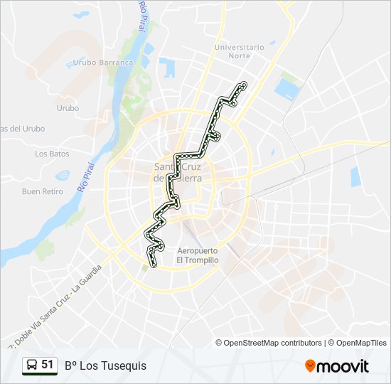 Mapa de 51 de autobús