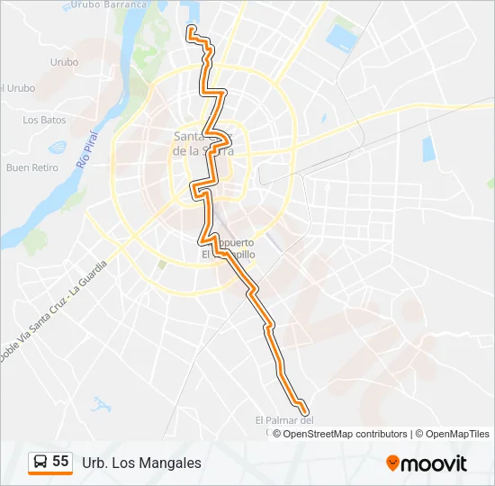 55 Bus Line Map
