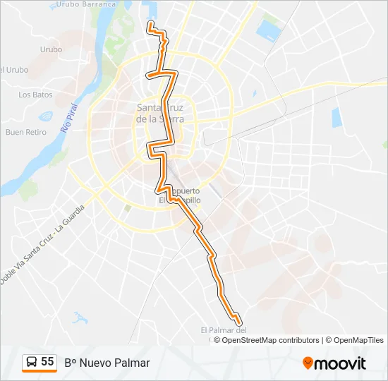 55 Bus Line Map