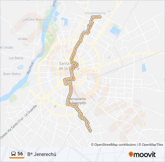 Mapa de 56 de autobús