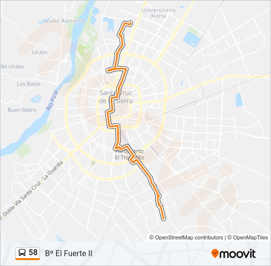 Mapa de 58 de autobús