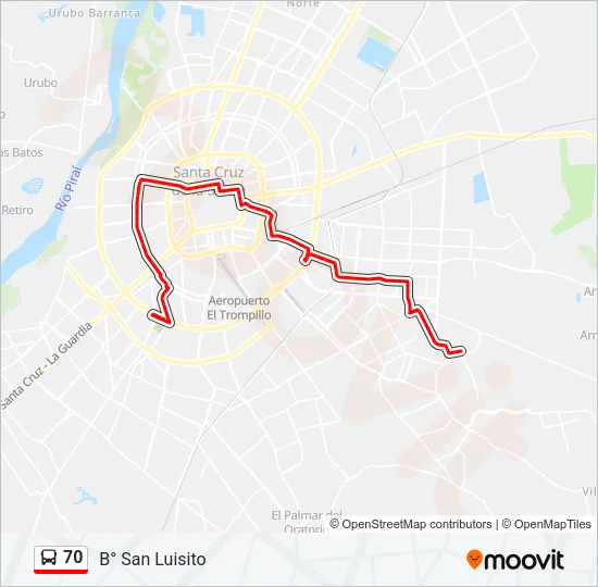 70 Bus Line Map